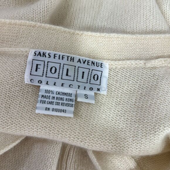 Saks Fifth Avenue Folio Collection Cashmere Cardigan Sweater Size S - Picture 5 of 8